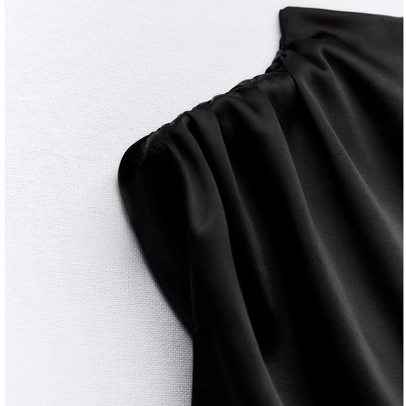 ASYMMETRICAL SATIN EFFECT TOP - Picture 5 of 7